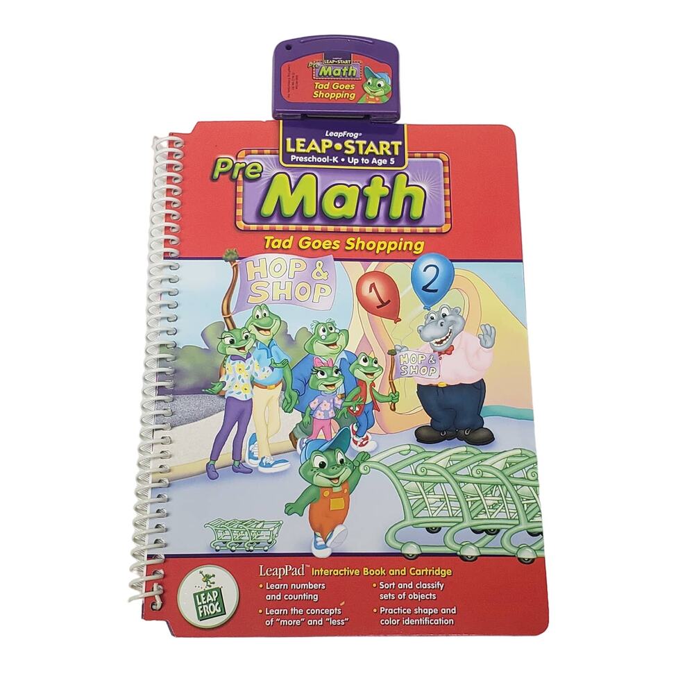 Leap Frog Pre Math Book Preschool - Kindergarten Up to Age 5 Leap Pad Cartridge